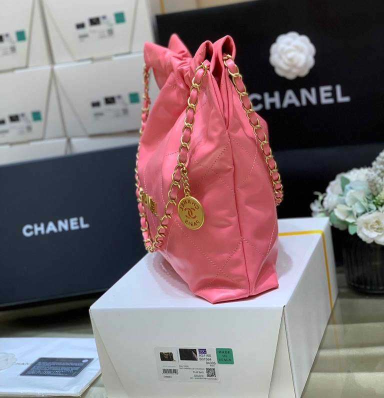 Chanel 22  Handbag Coral Pink For Women 14.4 in/37cm AS3261 NH621