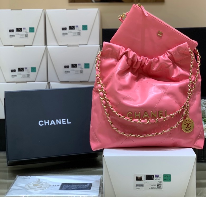 Chanel 22  Handbag Coral Pink For Women 14.4 in/37cm AS3261 NH621