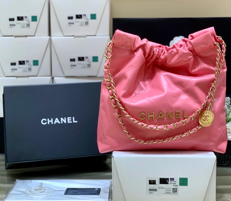 Chanel 22  Handbag Coral Pink For Women 14.4 in/37cm AS3261 NH621