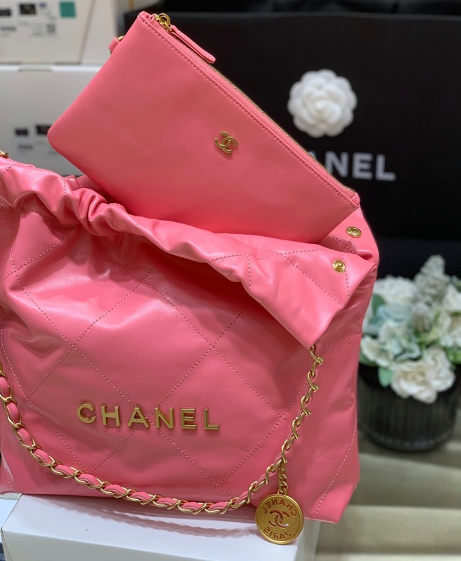 Chanel 22  Handbag Coral Pink For Women 14.4 in/37cm AS3261 NH621