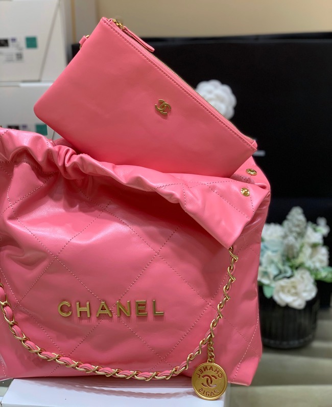 Chanel 22  Handbag Coral Pink For Women 14.4 in/37cm AS3261 NH621