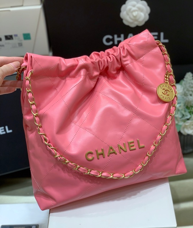 Chanel 22  Handbag Coral Pink For Women 14.4 in/37cm AS3261 NH621