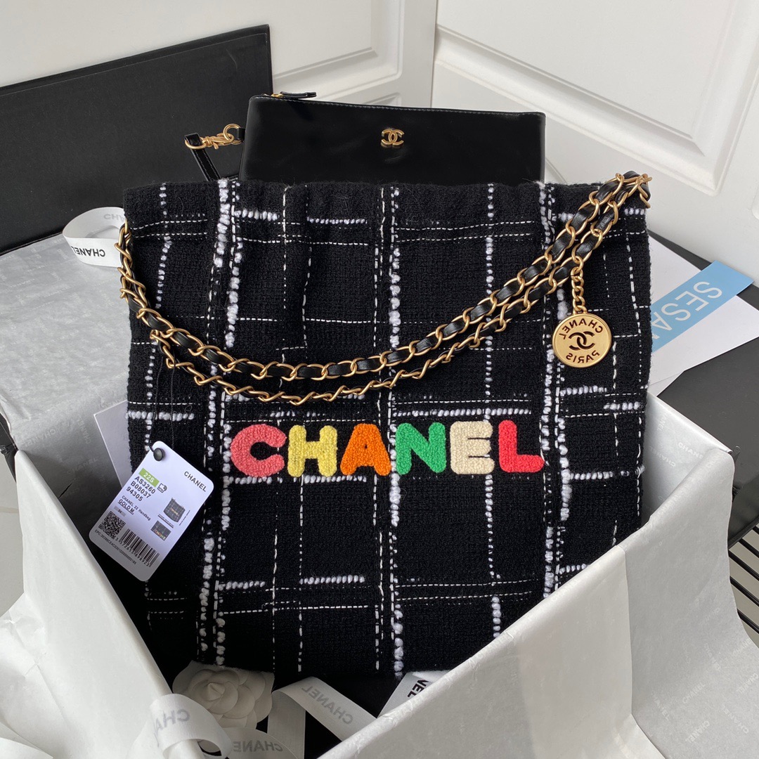 Chanel 22 Handbag Gold Hardware Black For Women, Women’s Handbags, Shoulder Bags 14.2in/36cm