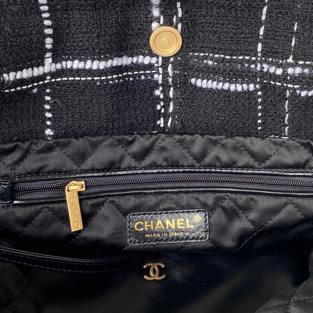 Chanel 22 Handbag Gold Hardware Black For Women, Women’s Handbags, Shoulder Bags 18.3in/47cm AS3262 NJ058