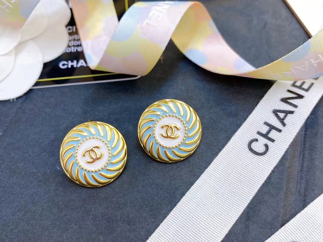 Chanel Alphabet Earrings Jade Green For Women