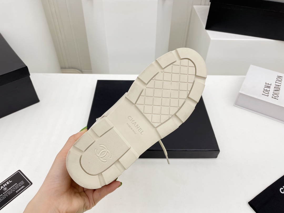 Chanel Ankle Boots Beige For Women