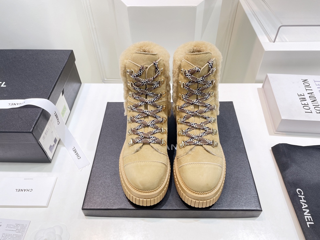 Chanel Ankle Boots Brown For Women