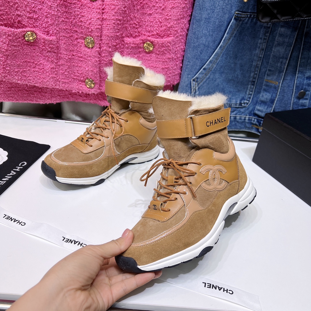 Chanel Ankle Boots Brown For Women