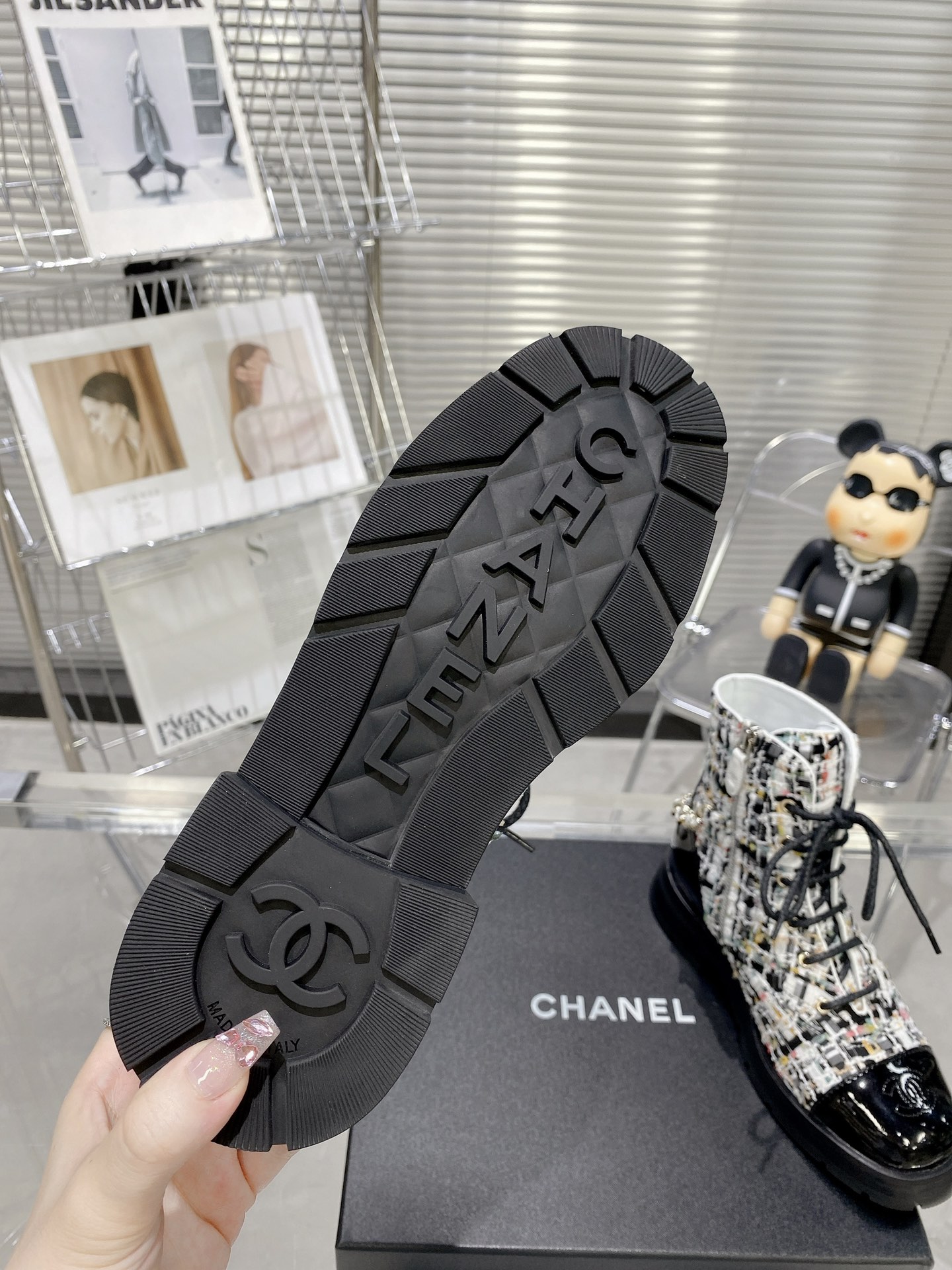 Chanel Ankle Boots Grey For Women