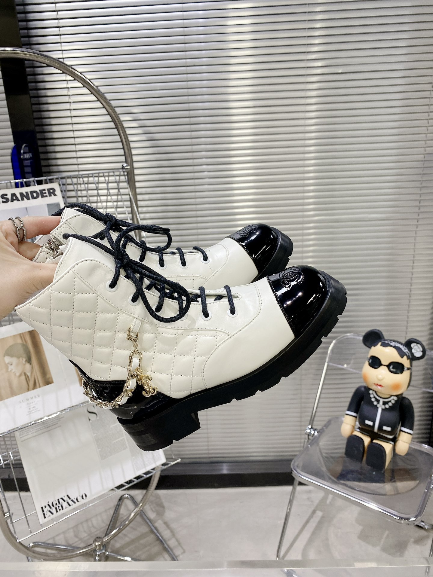 Chanel Ankle Boots White For Women