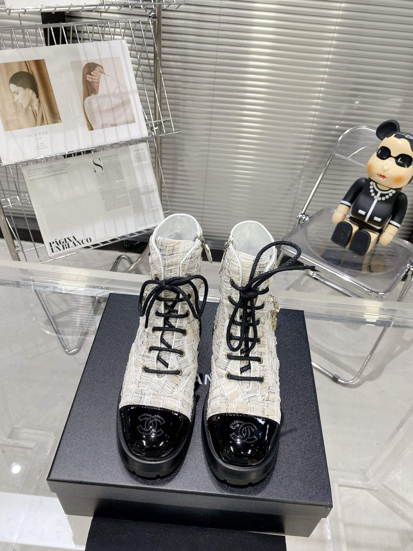 Chanel Ankle Boots White For Women
