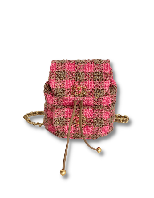 Chanel Backback Pink/White For Women 9.4in/24cm AS3615 NJ601