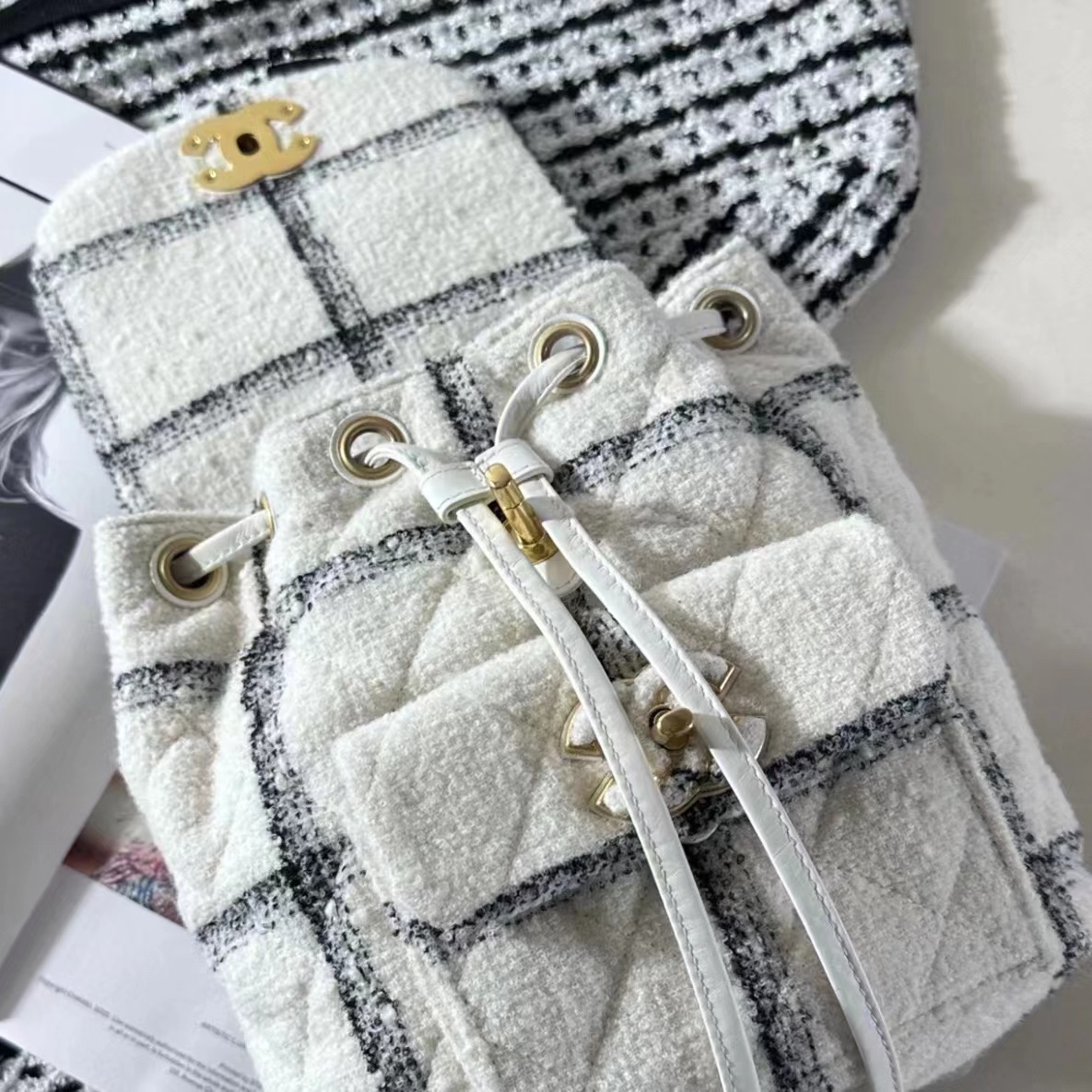 Chanel Backback White For Women 9.4in/24cm