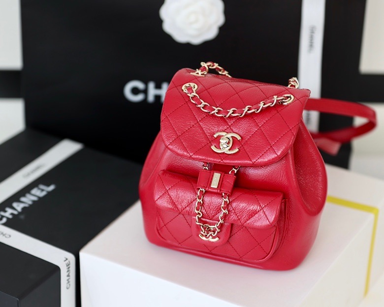 Chanel Backpack Red For Women 7 in/18cm
