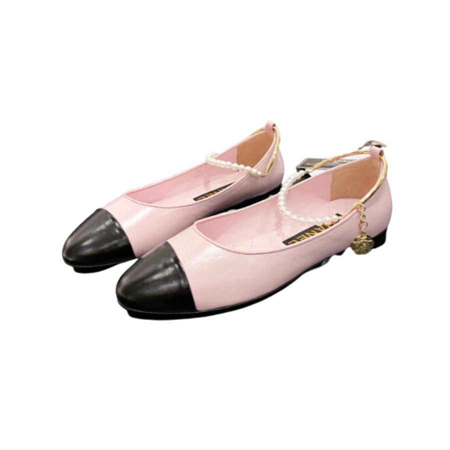 Chanel Ballerina Logo Shoes Pink For Women
