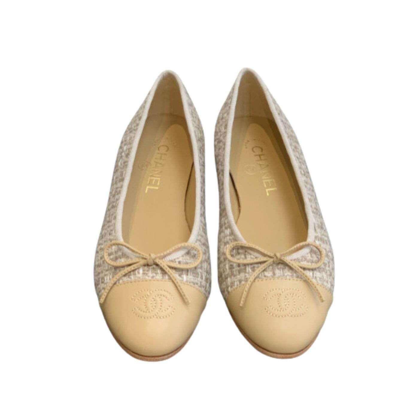 Chanel Ballet Flats Beige For Women