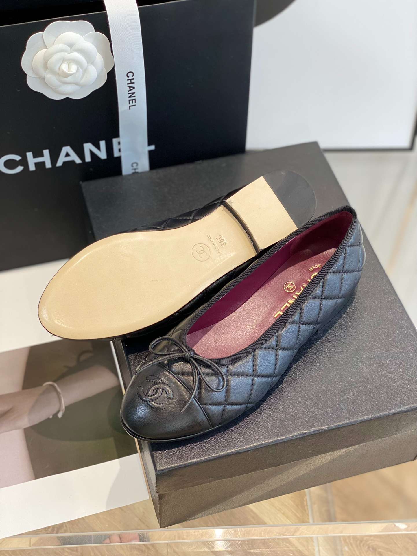 Chanel Ballet Flats Black For Women
