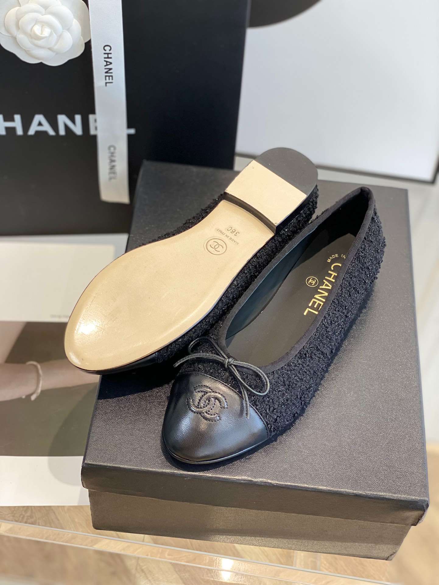Chanel Ballet Flats Black For Women