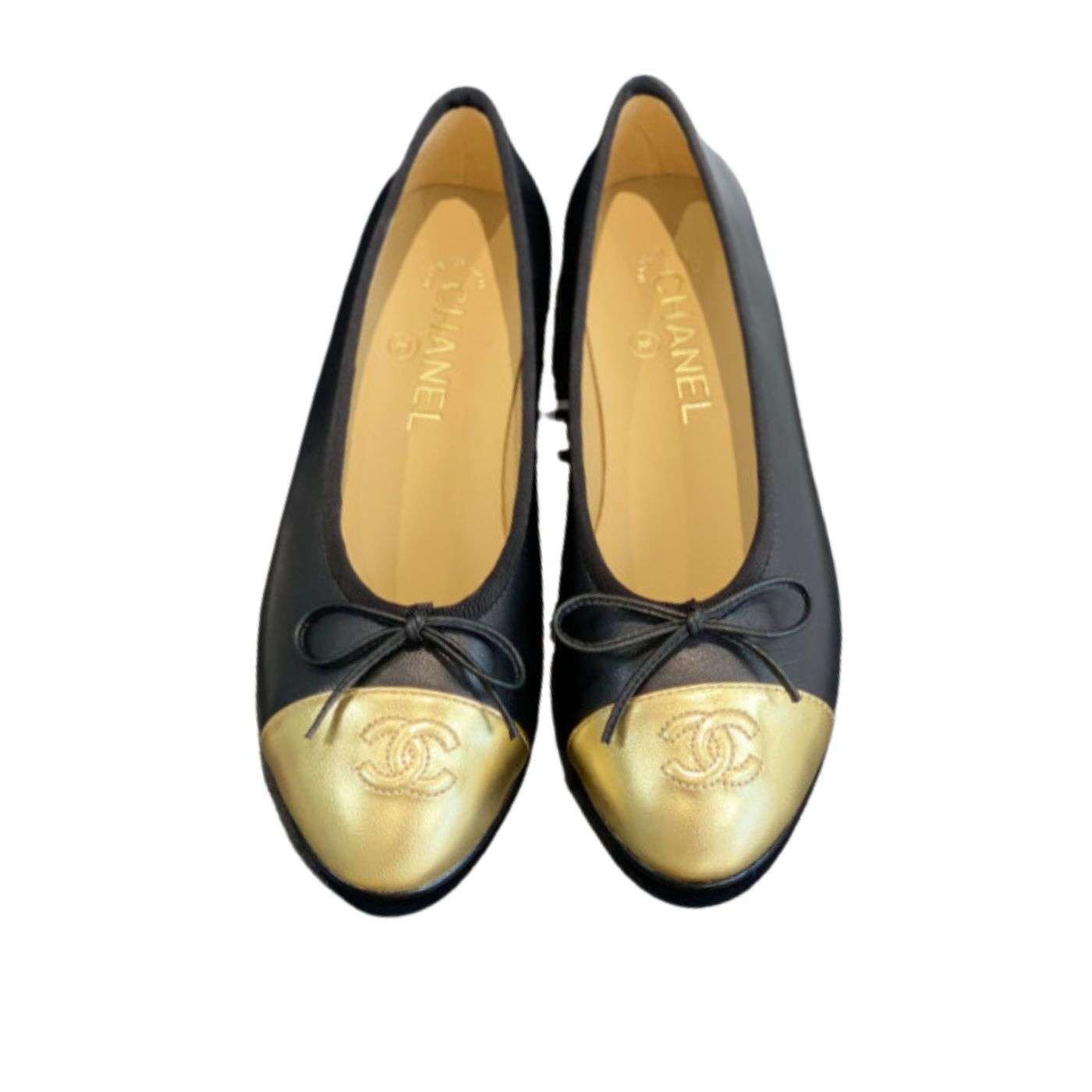 Chanel Ballet Flats Black/Gold For Women
