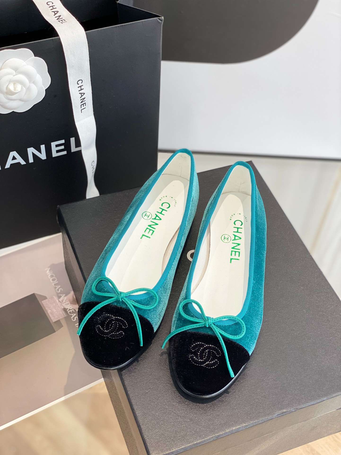 Chanel Ballet Flats Green For Women