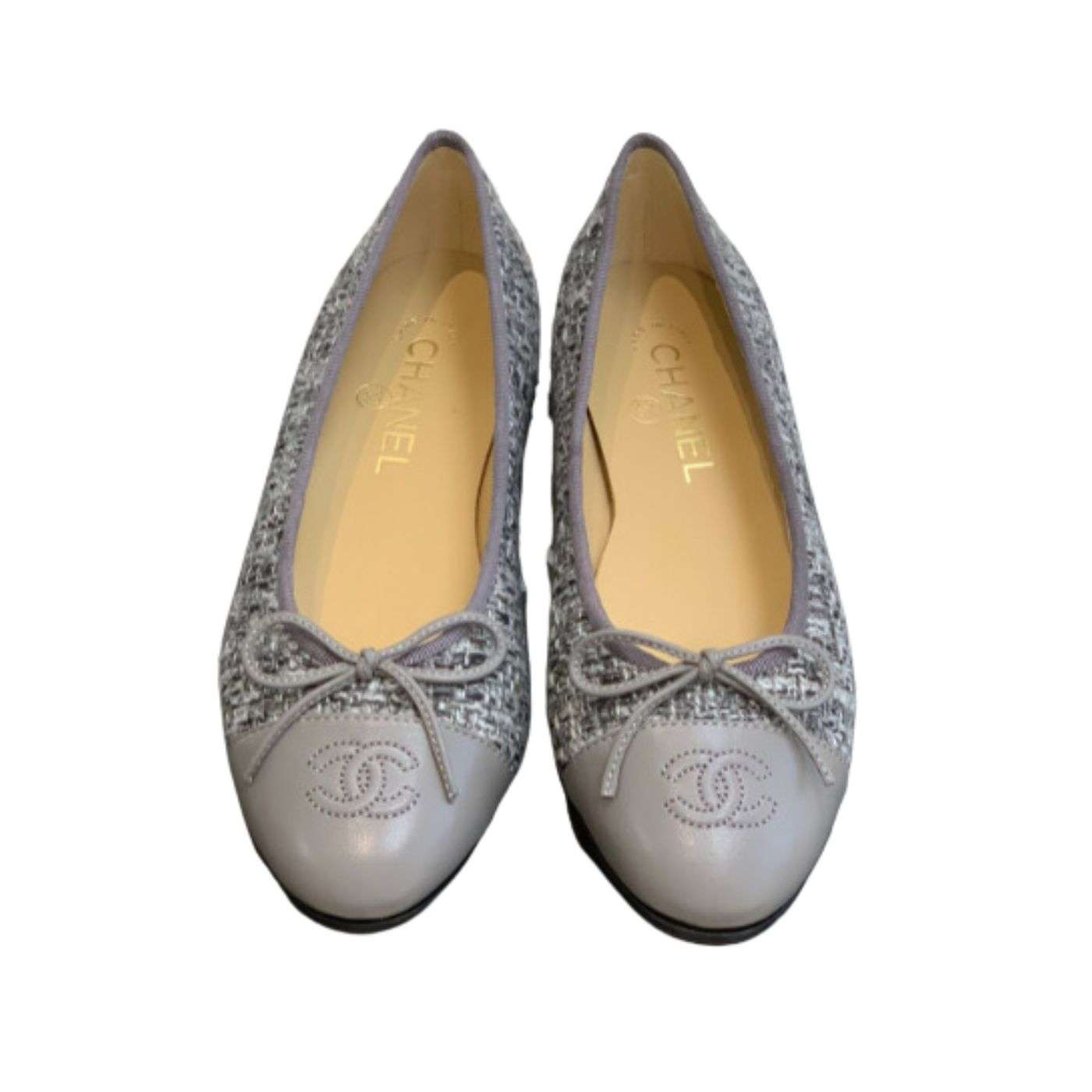 Chanel Ballet Flats Grey For Women