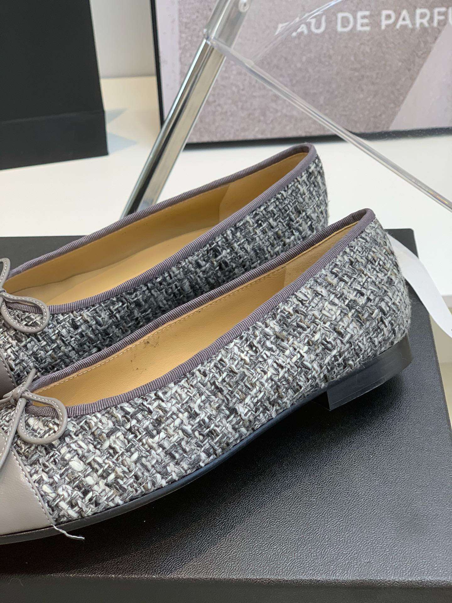 Chanel Ballet Flats Grey For Women