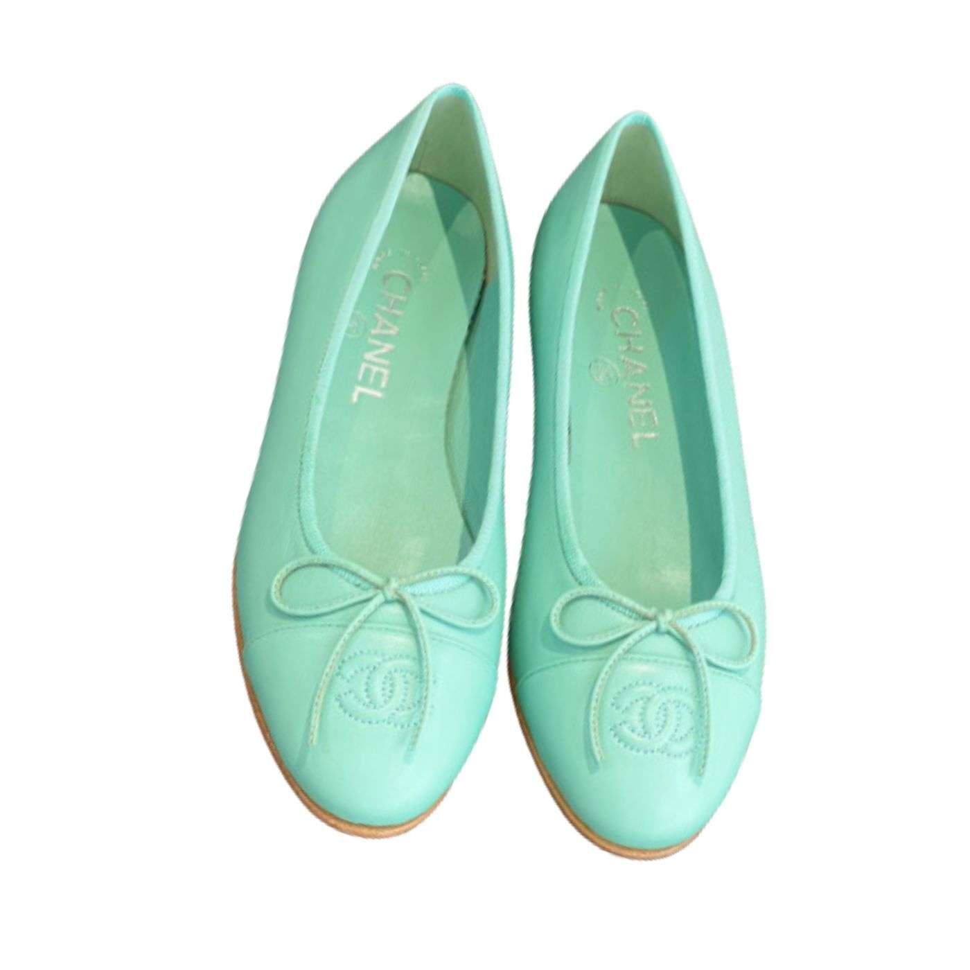 Chanel Ballet Flats Jade Green For Women