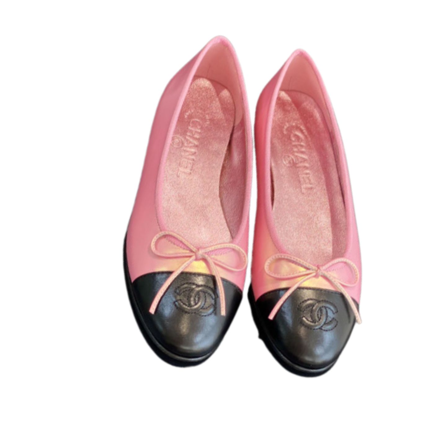 Chanel Ballet Flats Pink Gold For Women