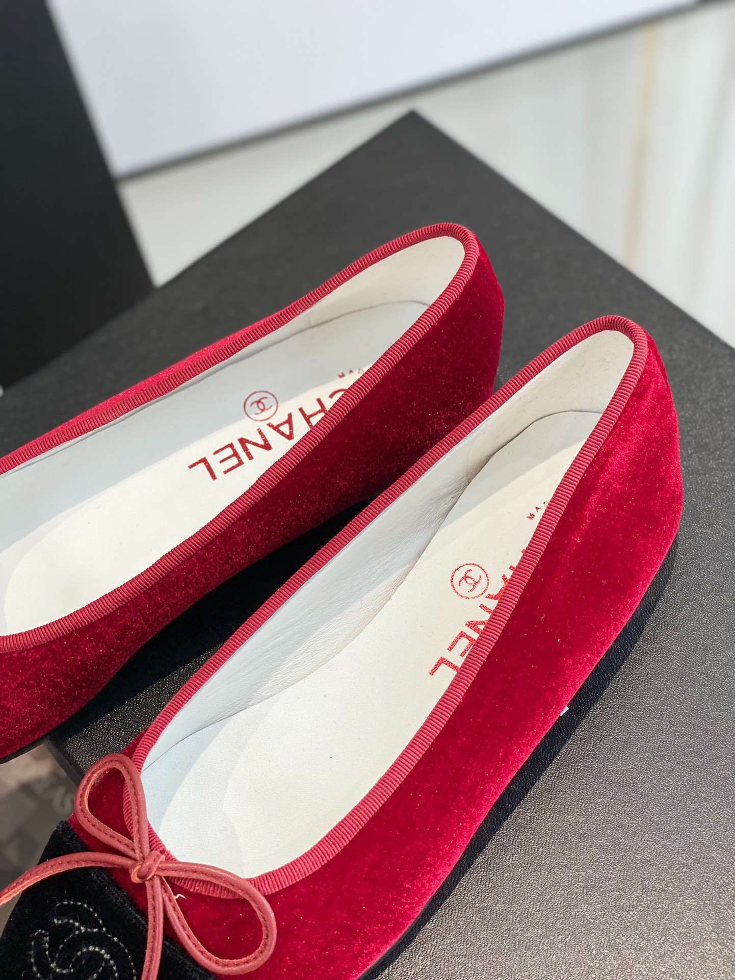 Chanel Ballet Flats Red For Women