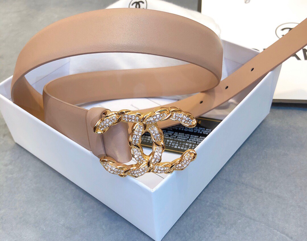 Chanel Belt With Double C Buckle Beige Women Belt