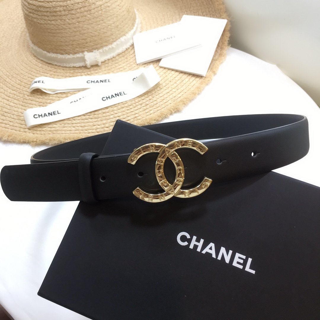 Chanel Belt With Double C Buckle Black
