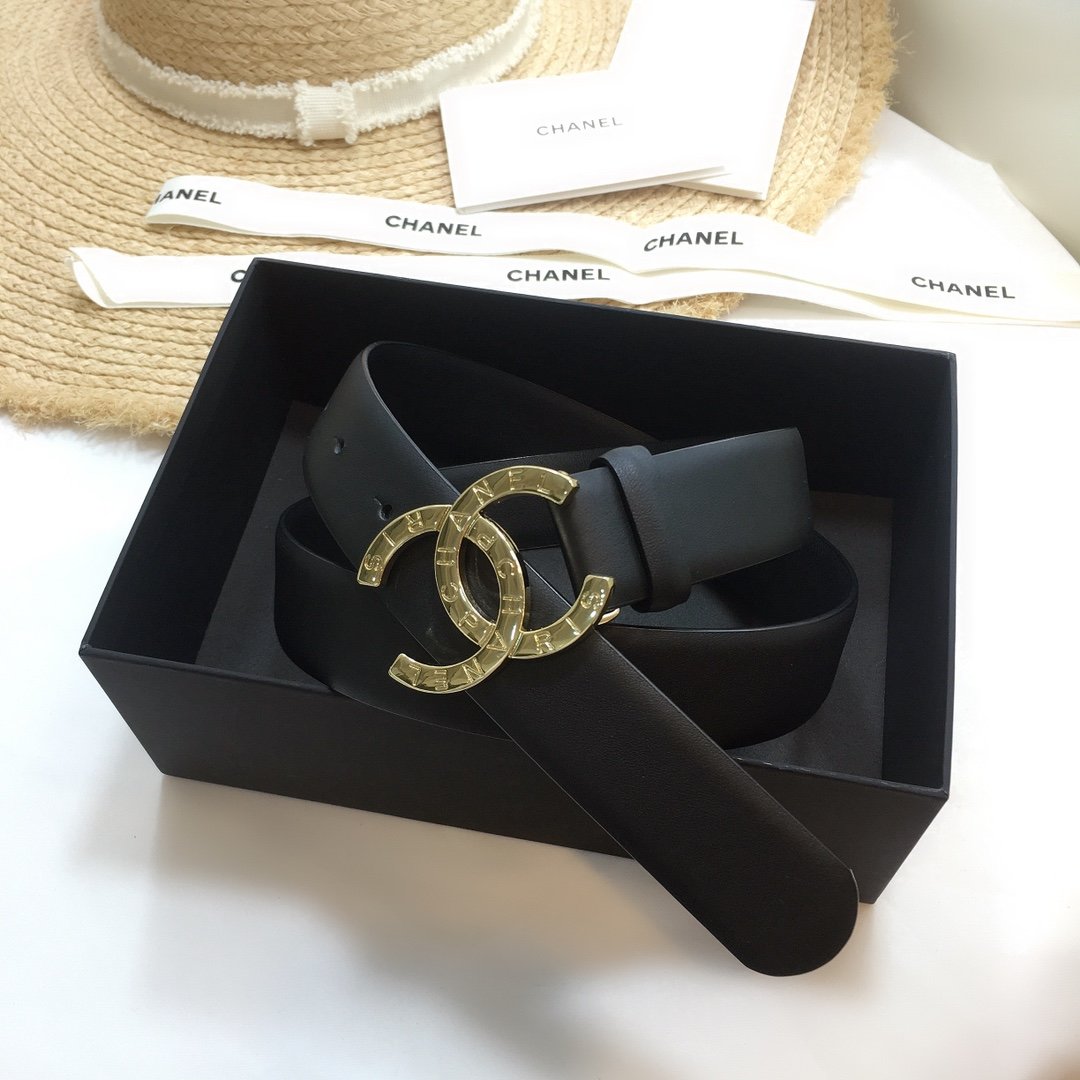 Chanel Belt With Double C Buckle Black