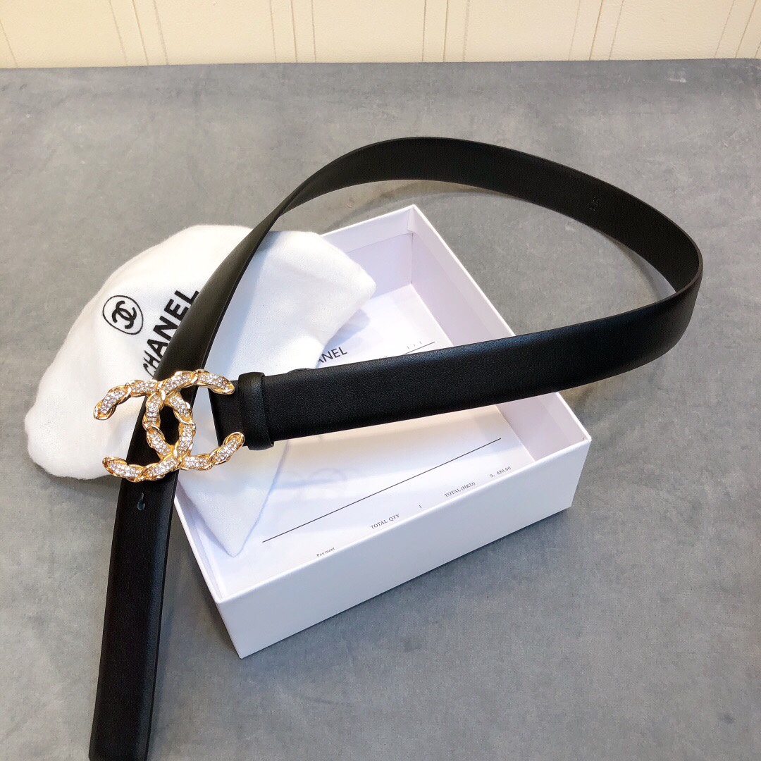 Chanel Belt With Double C Buckle Black Women Belt