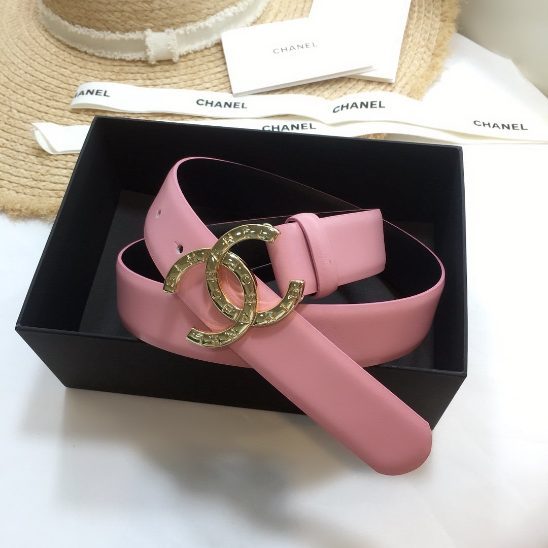 Chanel Belt With Double C Buckle Pink