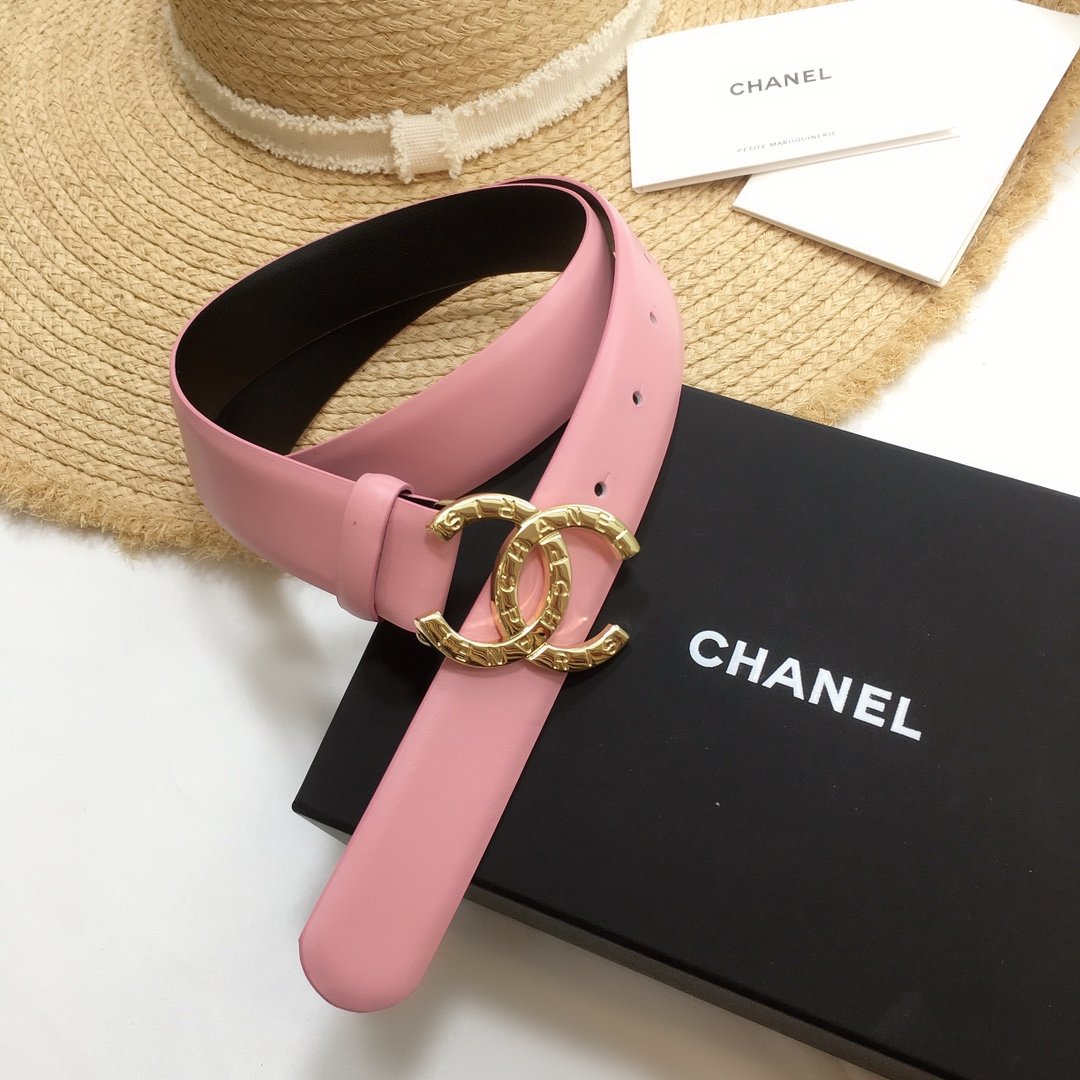 Chanel Belt With Double C Buckle Pink