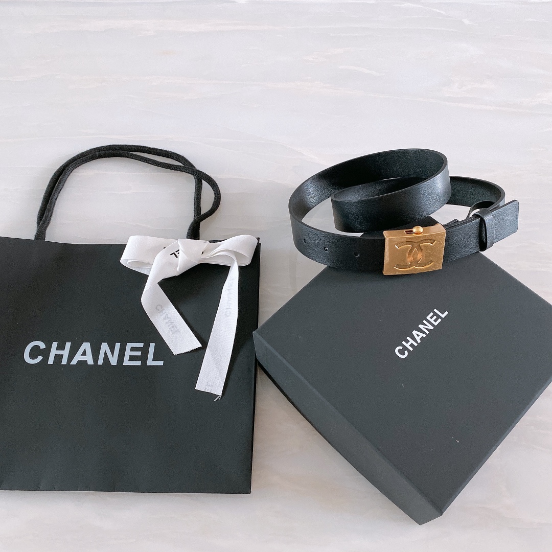 Chanel Belt With Ribbon Buckle Black Women Belt