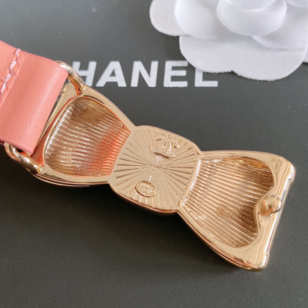 Chanel Belt With Ribbon Buckle Pink Women Belt