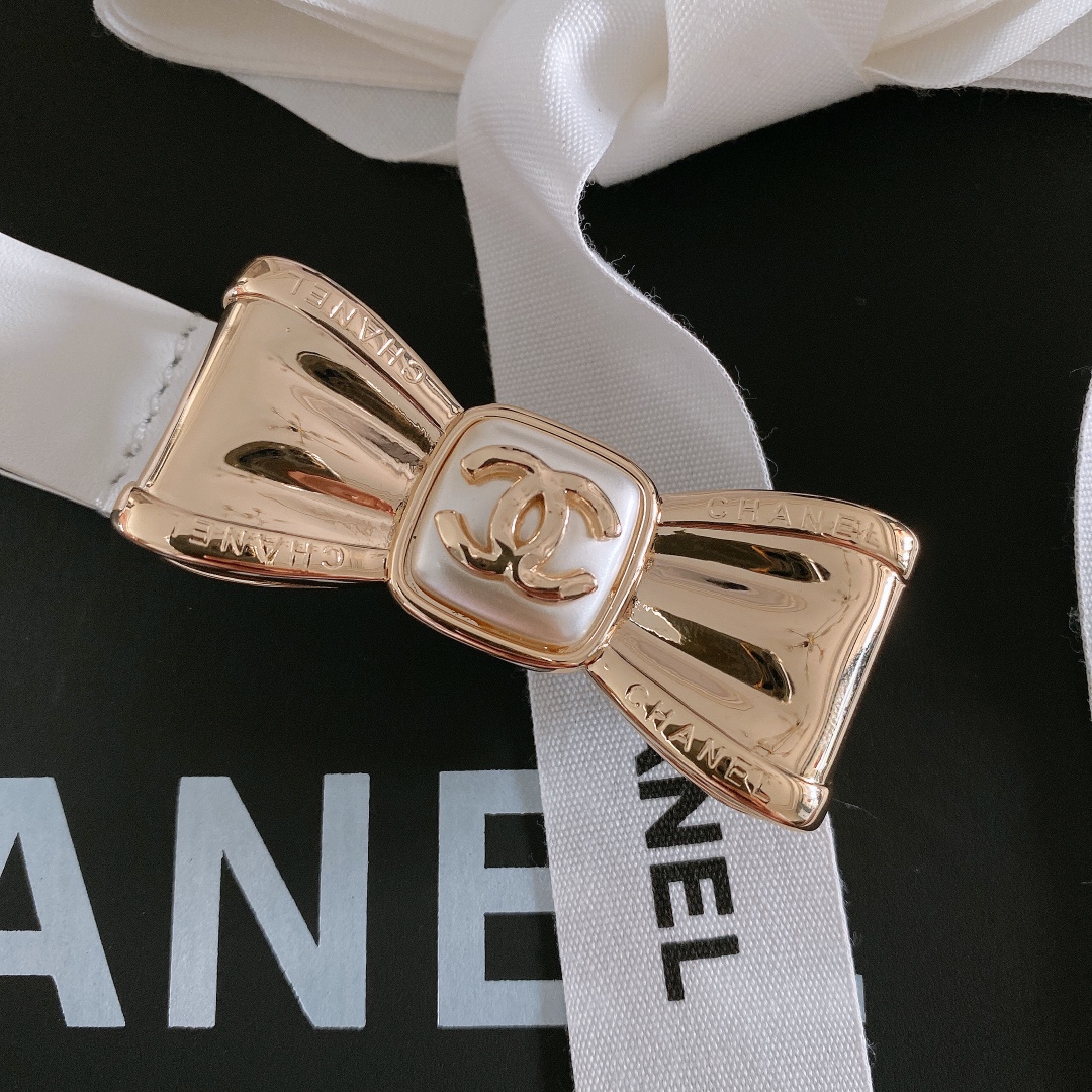 Chanel Belt With Ribbon Buckle Silver Women Belt