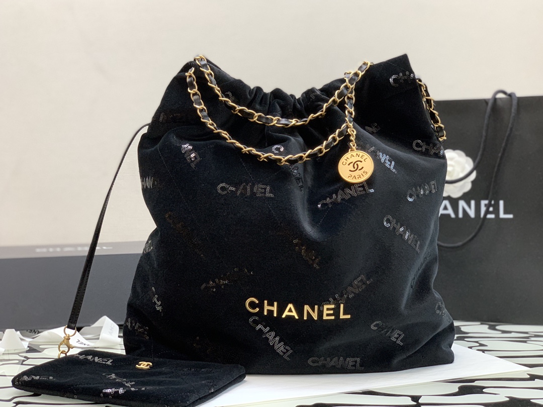 Chanel Big CHANEL 22 Handbag Black For Women, Women’s Bags 18.9in/48cm