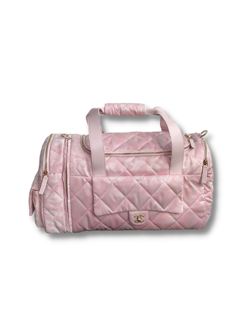 Chanel Boston Duffles Bag Pink/Black For Women 20.1in/51cm