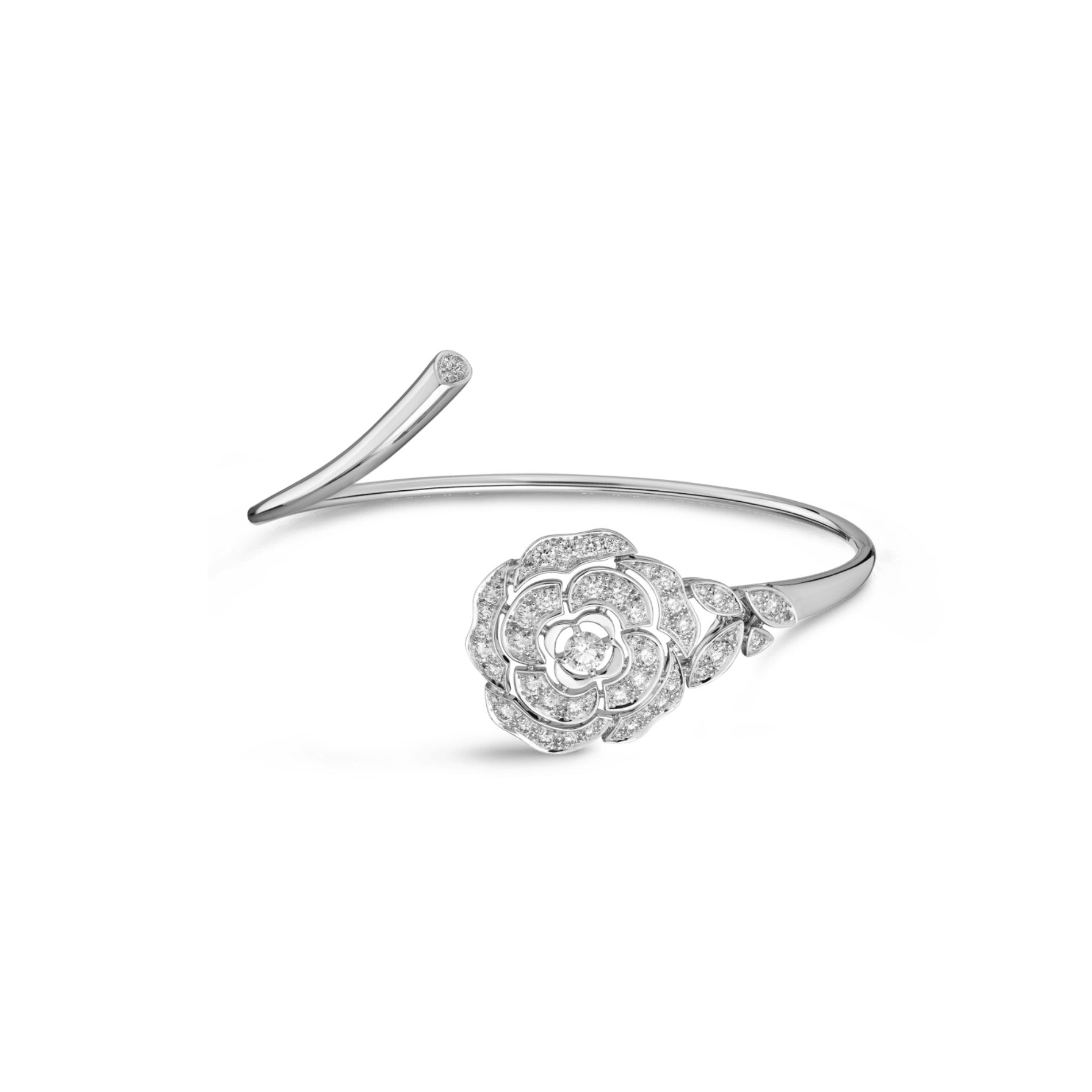Chanel Bouton De Camélia Bracelet White Gold For Women J11178
