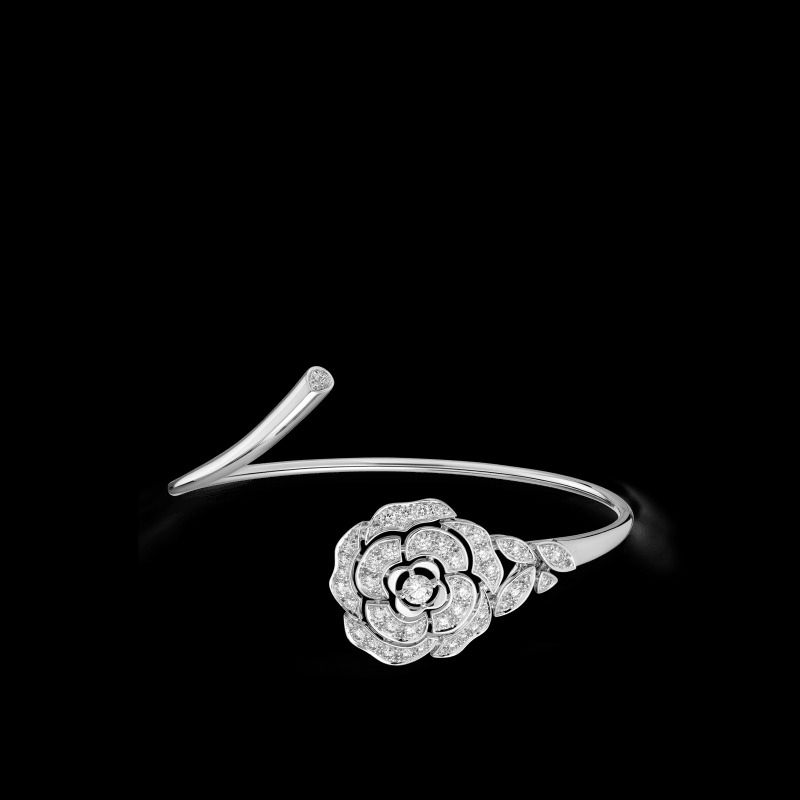 Chanel Bouton De Camélia Bracelet White Gold For Women J11178