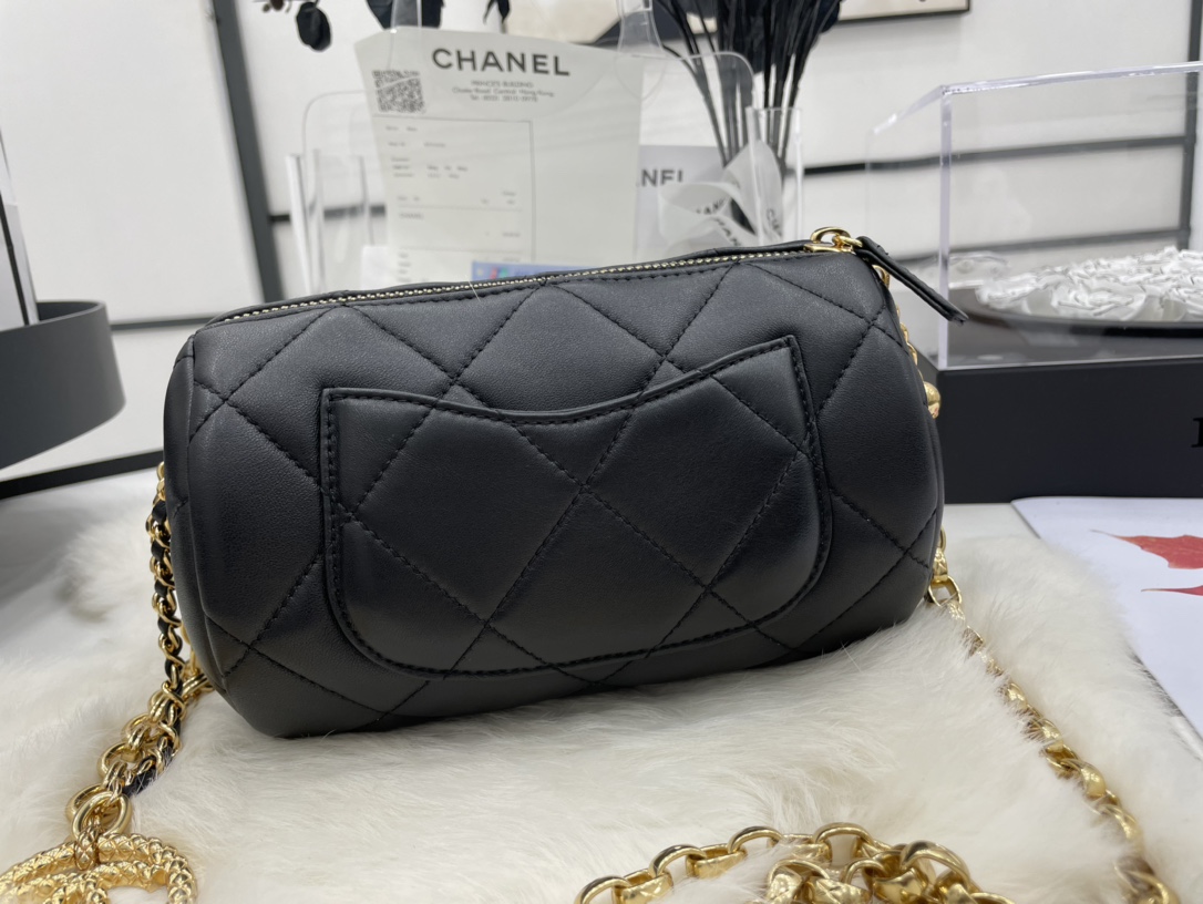 Chanel Bowling Mini Black Bag For Women 11cm/4.3in AS3384 94305
