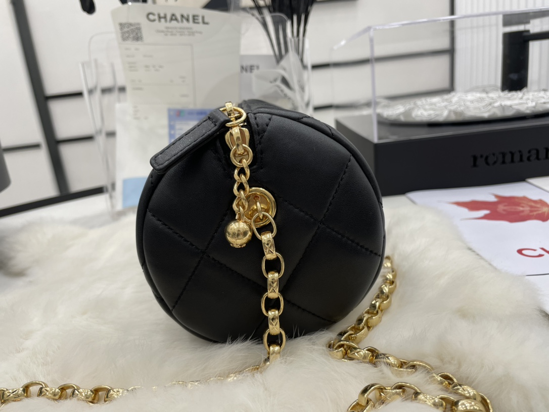 Chanel Bowling Mini Black Bag For Women 11cm/4.3in AS3384 94305