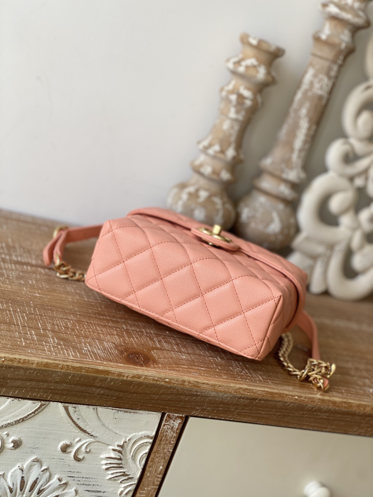 Chanel Box Vanity Bag With Handle Yellow/Light Orange For Women 6.8 in / 17.5 cm AS3729 NL296