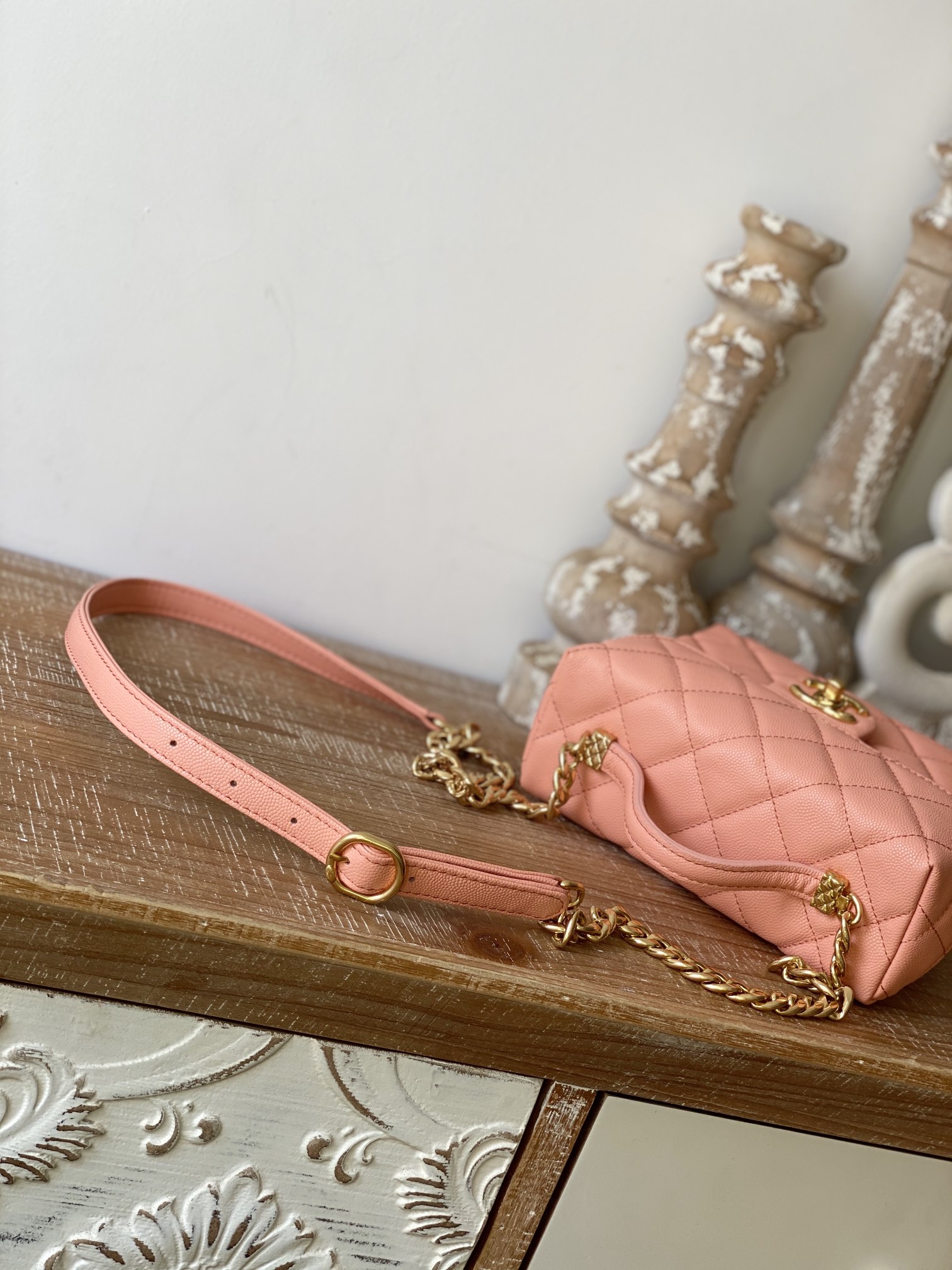 Chanel Box Vanity Bag With Handle Yellow/Light Orange For Women 6.8 in / 17.5 cm AS3729 NL296