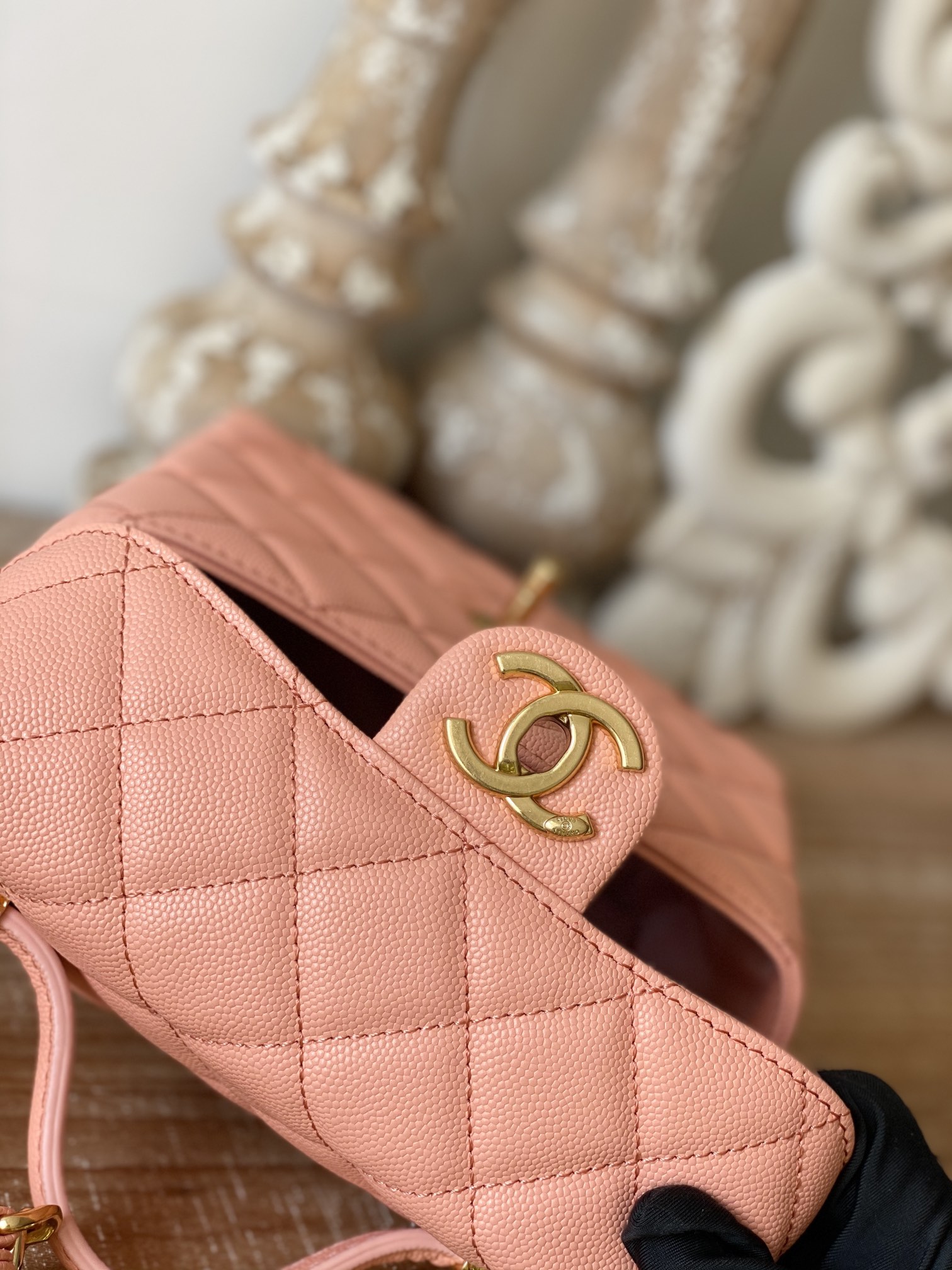 Chanel Box Vanity Bag With Handle Yellow/Light Orange For Women 6.8 in / 17.5 cm AS3729 NL296