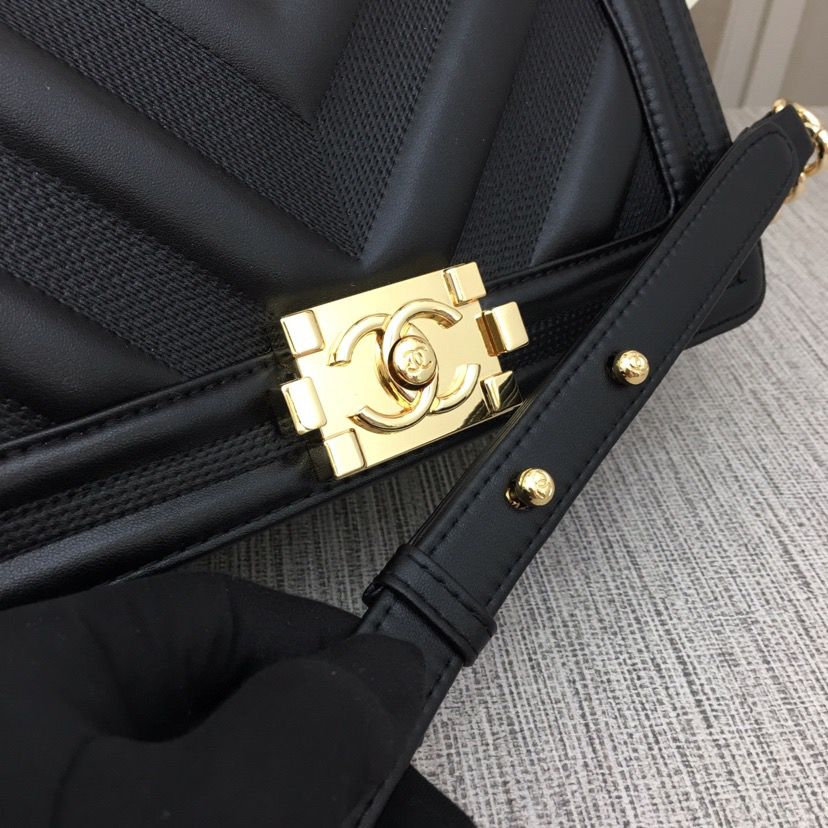 Chanel Boy Black For Women 9.8in/25cm