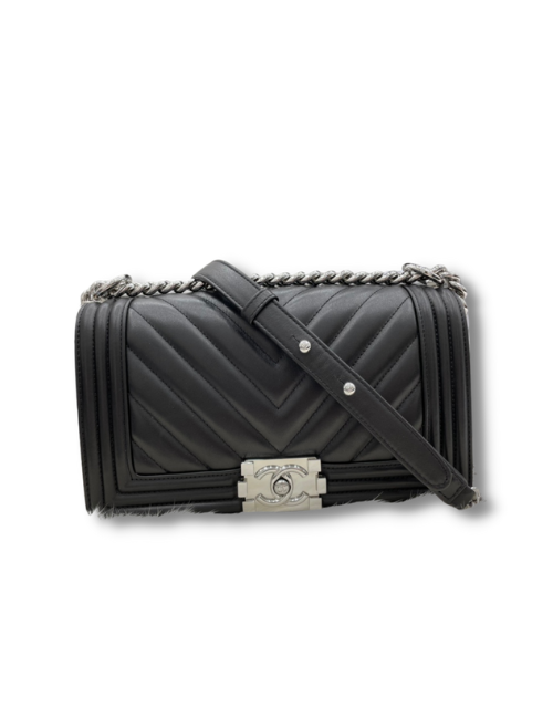 Chanel Boy Handbag Black For Women 9.8in/25cm