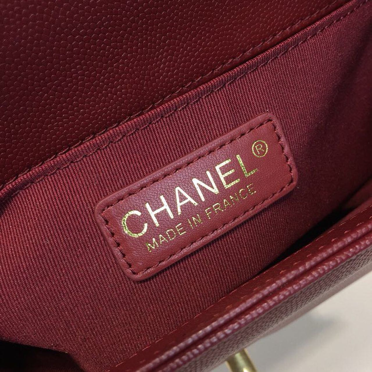 Chanel Boy Handbag Gold Toned Hardware Burgundy For Women, Women’s Bags, Shoulder And Crossbody Bags 9.8in/25cm